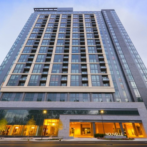 Nouvelle exterior from the ground looking up